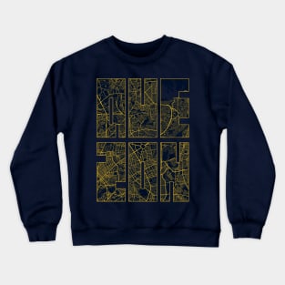 Quezon, Philippines City Map Typography - Gold Art Deco Crewneck Sweatshirt